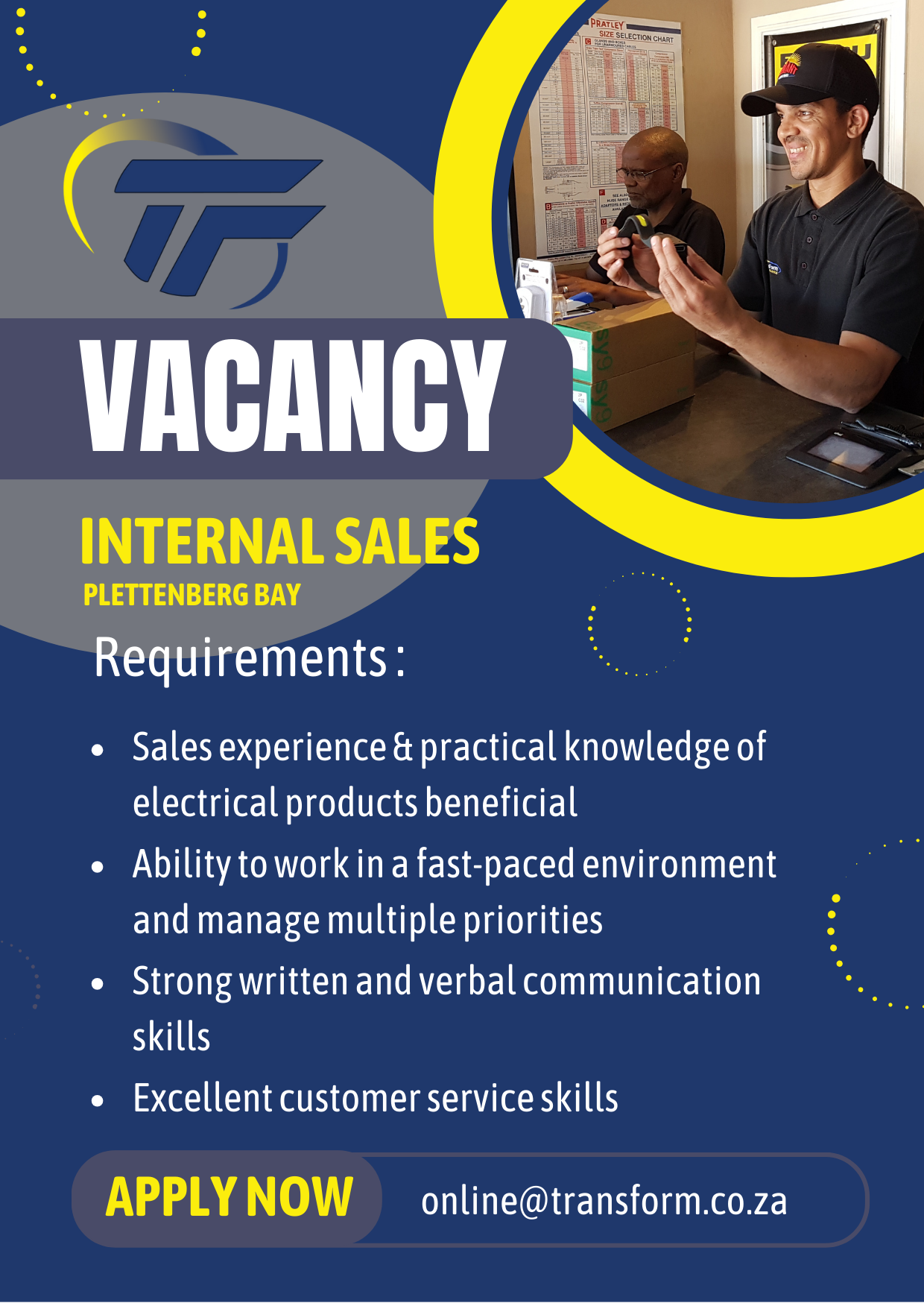 Vacancy - Internal Sales